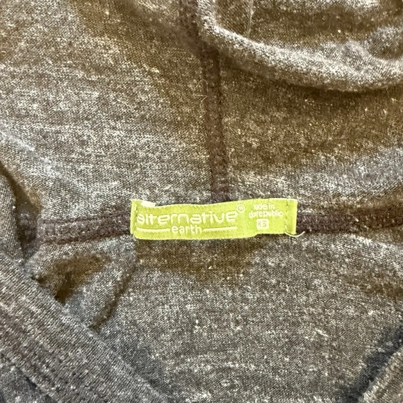 Alternative Earth Painted Vintage Grey Buddha Hooded Long Sleeve T-Shirt XS - Picture 5 of 7